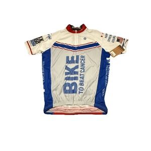 Canari Custom Full Zip Cycling Jersey Louisville Bike‎ To Beat Cancer Mens Large